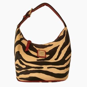 Dooney & Bourke Black & Cream Zebra Print Leather Handbag